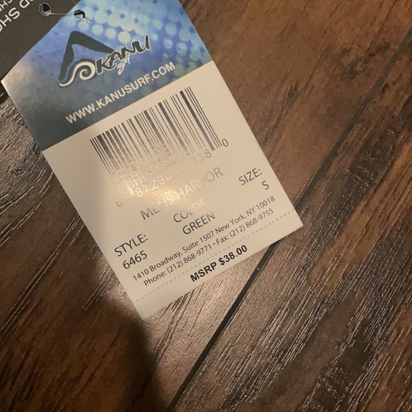 MENS GREEN PRINTED SWIM SHORTS LINED W/DRAWSTRING - Picture 7 of 8